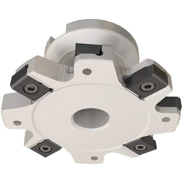 Iscar - Shell Mount B Connection, 1.41" Depth of Cut, 5" Cutter Diam, 1-1/4" Hole Diam, 6 Tooth Indexable Slotting Cutter - FDN-LN12 Toolholder, LNET Insert - Americas Industrial Supply