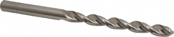 Accupro - 7.9mm 130° Cobalt Jobber Drill - Bright Finish, Right Hand Cut, Parabolic Flute, Straight Shank, 4-39/64" OAL, Split Point - Americas Industrial Supply