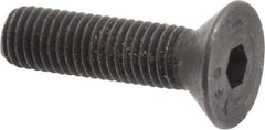Value Collection - 1/4-28 UNF Hex Socket Drive, 82° Flat Screw - Alloy Steel, Black Oxide Finish, Fully Threaded, 1" OAL - Americas Industrial Supply