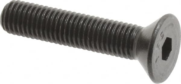 Value Collection - 1/4-28 UNF Hex Socket Drive, 82° Flat Screw - Alloy Steel, Black Oxide Finish, Fully Threaded, 1-1/4" OAL - Americas Industrial Supply