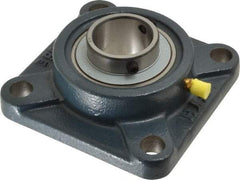 Value Collection - 1-1/4" ID, 4-1/4" OAW x 4-1/4" OAL x 4-1/4" OAH 4-Bolt High Temperature Flange Bearing - 2,500 Lb Static Cap, 4,300 Lb Dyn Cap, 3-1/4" Btw Mnt Hole Ctrs, 45/64" Base-to-Ctr Ht, Cast Iron - Americas Industrial Supply