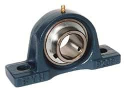 Value Collection - 1-1/2" ID, 3-27/32" OAW x 7-1/4" OAL x 3-27/32" OAH High Temperature Ball Bearing Pillow Block - 4,000 Lb Static Cap, 6,400 Lb Dyn Cap, 5.406" Btw Mnt Hole Ctrs, 1-15/16" Base-to-Ctr Ht, Cast Iron - Americas Industrial Supply