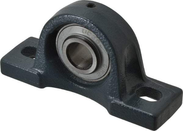Value Collection - 3/4" ID, 2-17/32" OAW x 5" OAL x 2-17/32" OAH High Temperature Ball Bearing Pillow Block - 1,650 Lb Static Cap, 2,830 Lb Dyn Cap, 3-3/4" Btw Mnt Hole Ctrs, 1-5/16" Base-to-Ctr Ht, Cast Iron - Americas Industrial Supply