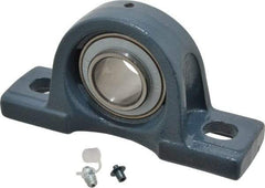 Value Collection - 1-1/4" ID, 3-5/16" OAW x 6-1/2" OAL x 3-5/16" OAH High Temperature Ball Bearing Pillow Block - 2,500 Lb Static Cap, 4,300 Lb Dyn Cap, 4-3/4" Btw Mnt Hole Ctrs, 1-11/16" Base-to-Ctr Ht, Cast Iron - Americas Industrial Supply