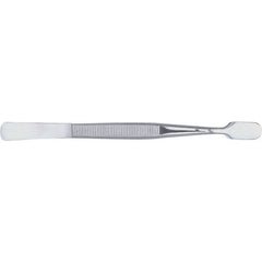 4 1/2″ Flat Rounded Spade Point Tweezers - Americas Industrial Supply