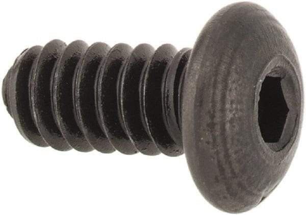 Value Collection - #4-40 UNC Hex Socket Drive, Button Screw - Alloy Steel, Black Oxide Finish, Fully Threaded, 1/4" Length Under Head - Americas Industrial Supply