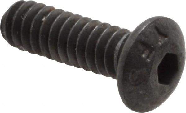 Value Collection - #4-40 UNC Hex Socket Drive, Button Screw - Alloy Steel, Black Oxide Finish, Fully Threaded, 3/8" Length Under Head - Americas Industrial Supply
