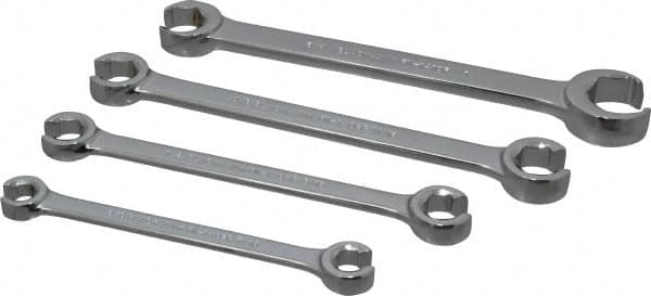 Blackhawk by Proto - 4 Piece, 3/8" x 7/16" to 3/4" x 1", Flare Nut Wrench Set - Inch Measurement Standard, Full Polish Finish, Comes in Vinyl Roll - Americas Industrial Supply