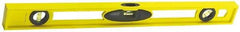 Stanley - 24" Long 3 Vial I-Beam Level - ABS Plastic, Yellow, 1 45°, 1 Level & 1 Plumb Vials - Americas Industrial Supply