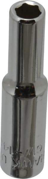 Blackhawk by Proto - 7/32", 1/4" Drive, Deep Hand Socket - 12 Points, 2" OAL, Chrome Finish - Americas Industrial Supply