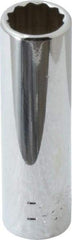 Blackhawk by Proto - 1/4" Drive, Deep Hand Socket - 12 Points, 1-15/16" OAL, Chrome Finish - Americas Industrial Supply