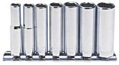 Blackhawk by Proto - 7 Piece 1/4" Drive Deep Well Socket Set - 6 Points, 1/4" to 1/2" Range, Inch Measurement Standard - Americas Industrial Supply