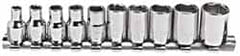 Blackhawk by Proto - 10 Piece 1/4" Drive Socket Set - 6 Points, 5/32" to 1/2" Range, Inch Measurement Standard - Americas Industrial Supply