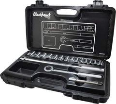 Blackhawk by Proto - 17 Piece 1/2" Drive Socket Set - 6 Points, 3/8" to 1-1/4" Range, Inch Measurement Standard - Americas Industrial Supply