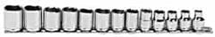 Blackhawk by Proto - 13 Piece 3/8" Drive Socket Set - 6 Points, 7mm to 19mm Range, Metric Measurement Standard - Americas Industrial Supply