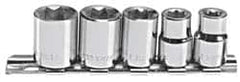 Blackhawk by Proto - 5 Piece 3/8" Drive Socket Set - 8 Points, 1/4" to 1/2" Range, Inch Measurement Standard - Americas Industrial Supply