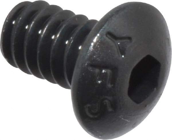 Value Collection - #6-32 UNC Hex Socket Drive, Button Screw - Alloy Steel, Black Oxide Finish, Fully Threaded, 1/4" Length Under Head - Americas Industrial Supply