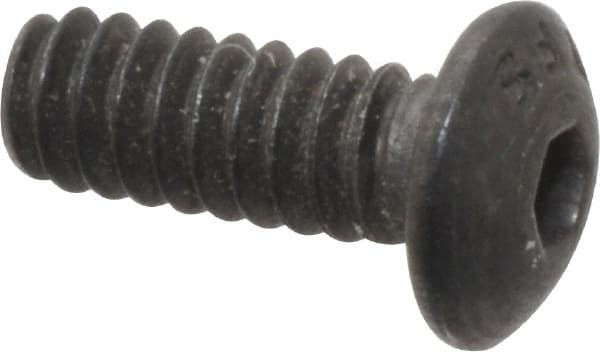 Value Collection - #6-32 UNC Hex Socket Drive, Button Screw - Alloy Steel, Black Oxide Finish, Fully Threaded, 3/8" Length Under Head - Americas Industrial Supply