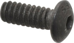 Value Collection - #6-32 UNC Hex Socket Drive, Button Screw - Alloy Steel, Black Oxide Finish, Fully Threaded, 3/8" Length Under Head - Americas Industrial Supply