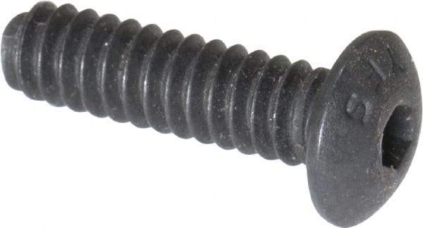 Value Collection - #6-32 UNC Hex Socket Drive, Button Screw - Alloy Steel, Black Oxide Finish, Fully Threaded, 1/2" Length Under Head - Americas Industrial Supply