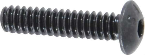 Value Collection - #6-32 UNC Hex Socket Drive, Button Screw - Alloy Steel, Black Oxide Finish, Fully Threaded, 5/8" Length Under Head - Americas Industrial Supply
