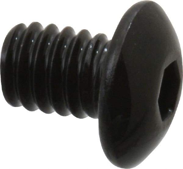 Value Collection - #8-32 UNC Hex Socket Drive, Button Screw - Alloy Steel, Black Oxide Finish, Fully Threaded, 1/4" Length Under Head - Americas Industrial Supply