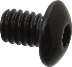 Value Collection - #8-32 UNC Hex Socket Drive, Button Screw - Alloy Steel, Black Oxide Finish, Fully Threaded, 1/4" Length Under Head - Americas Industrial Supply
