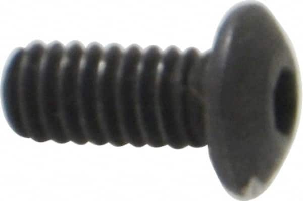 Value Collection - #8-32 UNC Hex Socket Drive, Button Screw - Alloy Steel, Black Oxide Finish, Fully Threaded, 3/8" Length Under Head - Americas Industrial Supply