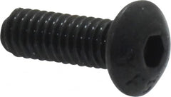 Value Collection - #8-32 UNC Hex Socket Drive, Button Screw - Alloy Steel, Black Oxide Finish, Fully Threaded, 1/2" Length Under Head - Americas Industrial Supply