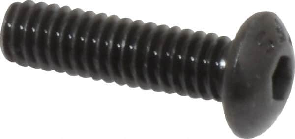 Value Collection - #8-32 UNC Hex Socket Drive, Button Screw - Alloy Steel, Black Oxide Finish, Fully Threaded, 5/8" Length Under Head - Americas Industrial Supply