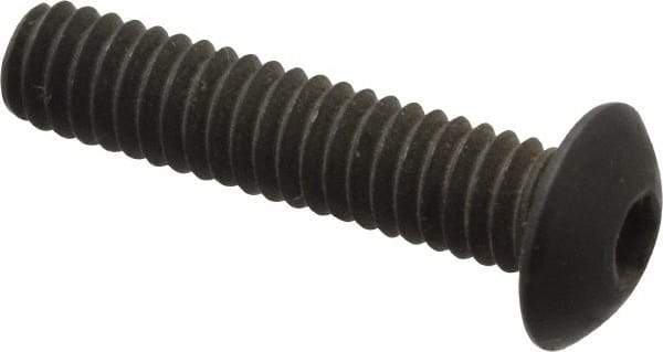 Value Collection - #8-32 UNC Hex Socket Drive, Button Screw - Alloy Steel, Black Oxide Finish, Fully Threaded, 3/4" Length Under Head - Americas Industrial Supply