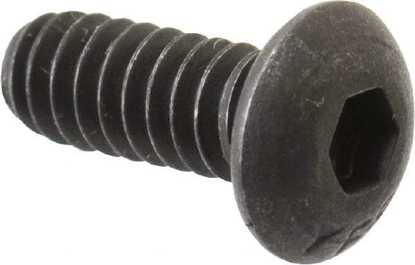 Value Collection - #10-24 UNC Hex Socket Drive, Button Screw - Alloy Steel, Black Oxide Finish, Fully Threaded, 1/2" Length Under Head - Americas Industrial Supply