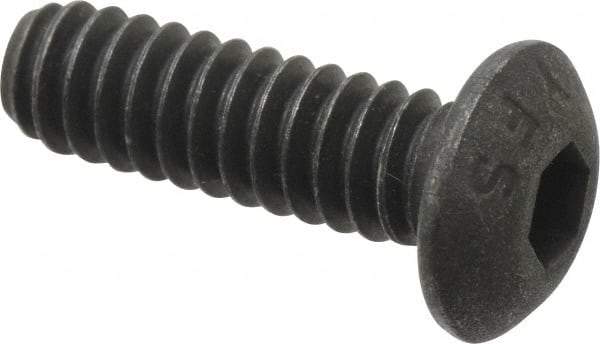 Value Collection - #10-24 UNC Hex Socket Drive, Button Screw - Alloy Steel, Black Oxide Finish, Fully Threaded, 5/8" Length Under Head - Americas Industrial Supply