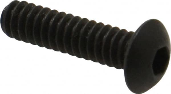 Value Collection - #10-24 UNC Hex Socket Drive, Button Screw - Alloy Steel, Black Oxide Finish, Fully Threaded, 3/4" Length Under Head - Americas Industrial Supply