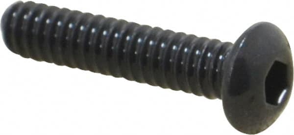 Value Collection - #10-24 UNC Hex Socket Drive, Button Screw - Alloy Steel, Black Oxide Finish, Fully Threaded, 7/8" Length Under Head - Americas Industrial Supply