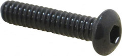 Value Collection - #10-24 UNC Hex Socket Drive, Button Screw - Alloy Steel, Black Oxide Finish, Fully Threaded, 7/8" Length Under Head - Americas Industrial Supply