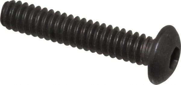 Value Collection - #10-24 UNC Hex Socket Drive, Button Screw - Alloy Steel, Black Oxide Finish, Fully Threaded, 1" Length Under Head - Americas Industrial Supply