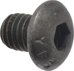 Value Collection - #10-32 UNF Hex Socket Drive, Button Screw - Alloy Steel, Black Oxide Finish, Fully Threaded, 1/4" Length Under Head - Americas Industrial Supply