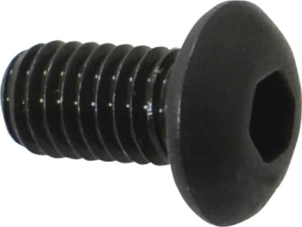 Value Collection - #10-32 UNF Hex Socket Drive, Button Screw - Alloy Steel, Black Oxide Finish, Fully Threaded, 3/8" Length Under Head - Americas Industrial Supply