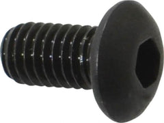 Value Collection - #10-32 UNF Hex Socket Drive, Button Screw - Alloy Steel, Black Oxide Finish, Fully Threaded, 3/8" Length Under Head - Americas Industrial Supply
