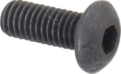 Value Collection - #10-32 UNF Hex Socket Drive, Button Screw - Alloy Steel, Black Oxide Finish, Fully Threaded, 1/2" Length Under Head - Americas Industrial Supply