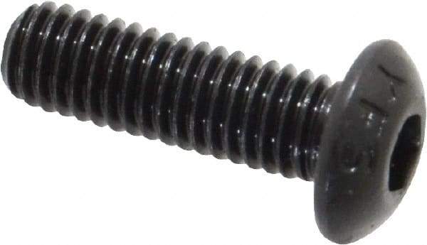 Value Collection - #10-32 UNF Hex Socket Drive, Button Screw - Alloy Steel, Black Oxide Finish, Fully Threaded, 5/8" Length Under Head - Americas Industrial Supply