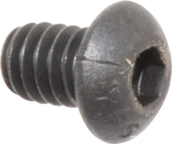 Value Collection - 1/4-20 UNC Hex Socket Drive, Button Screw - Alloy Steel, Black Oxide Finish, Fully Threaded, 3/8" Length Under Head - Americas Industrial Supply