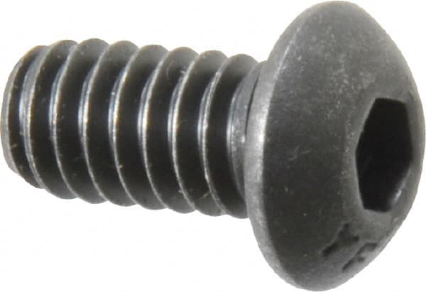 Value Collection - 1/4-20 UNC Hex Socket Drive, Button Screw - Alloy Steel, Black Oxide Finish, Fully Threaded, 1/2" Length Under Head - Americas Industrial Supply