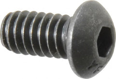 Value Collection - 1/4-20 UNC Hex Socket Drive, Button Screw - Alloy Steel, Black Oxide Finish, Fully Threaded, 1/2" Length Under Head - Americas Industrial Supply