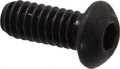 Value Collection - 1/4-20 UNC Hex Socket Drive, Button Screw - Alloy Steel, Black Oxide Finish, Fully Threaded, 5/8" Length Under Head - Americas Industrial Supply