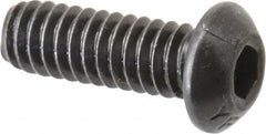 Value Collection - 1/4-20 UNC Hex Socket Drive, Button Screw - Alloy Steel, Black Oxide Finish, Fully Threaded, 3/4" Length Under Head - Americas Industrial Supply