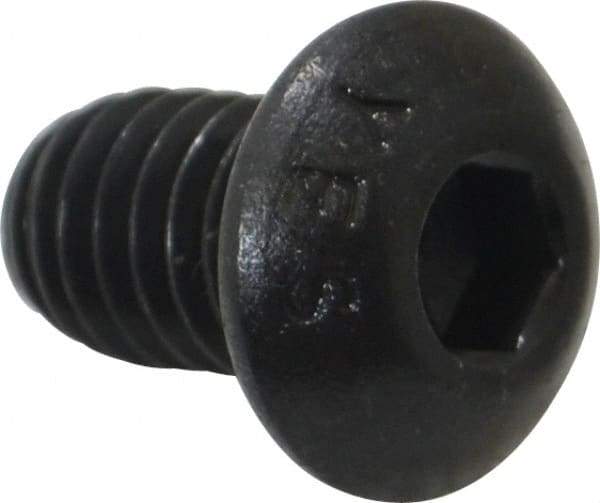 Value Collection - 5/16-18 UNC Hex Socket Drive, Button Screw - Alloy Steel, Black Oxide Finish, Fully Threaded, 1/2" Length Under Head - Americas Industrial Supply