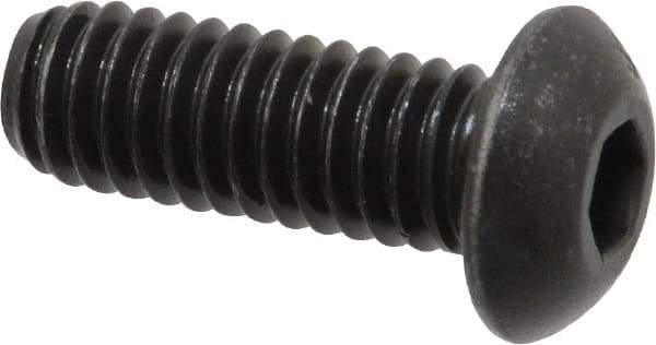 Value Collection - 5/16-18 UNC Hex Socket Drive, Button Screw - Alloy Steel, Black Oxide Finish, Fully Threaded, 7/8" Length Under Head - Americas Industrial Supply
