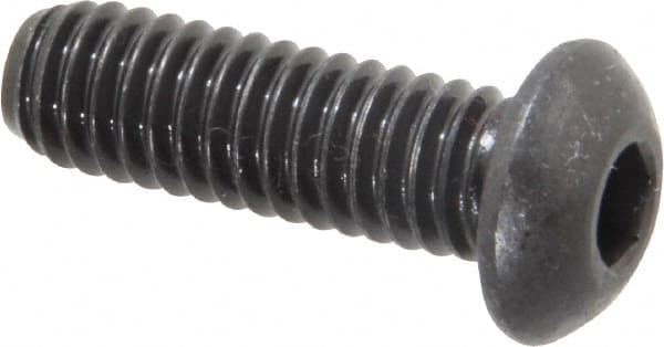 Value Collection - 5/16-18 UNC Hex Socket Drive, Button Screw - Alloy Steel, Black Oxide Finish, Fully Threaded, 1" Length Under Head - Americas Industrial Supply